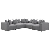  Coaster Furniture Jennifer 551595 Upholstered Corner Chair - Grey IMAGE 14