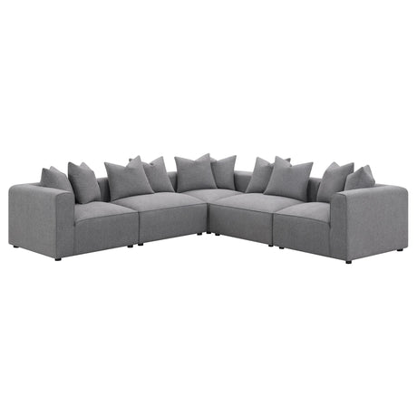  Coaster Furniture Jennifer 551595 Upholstered Corner Chair - Grey IMAGE 14