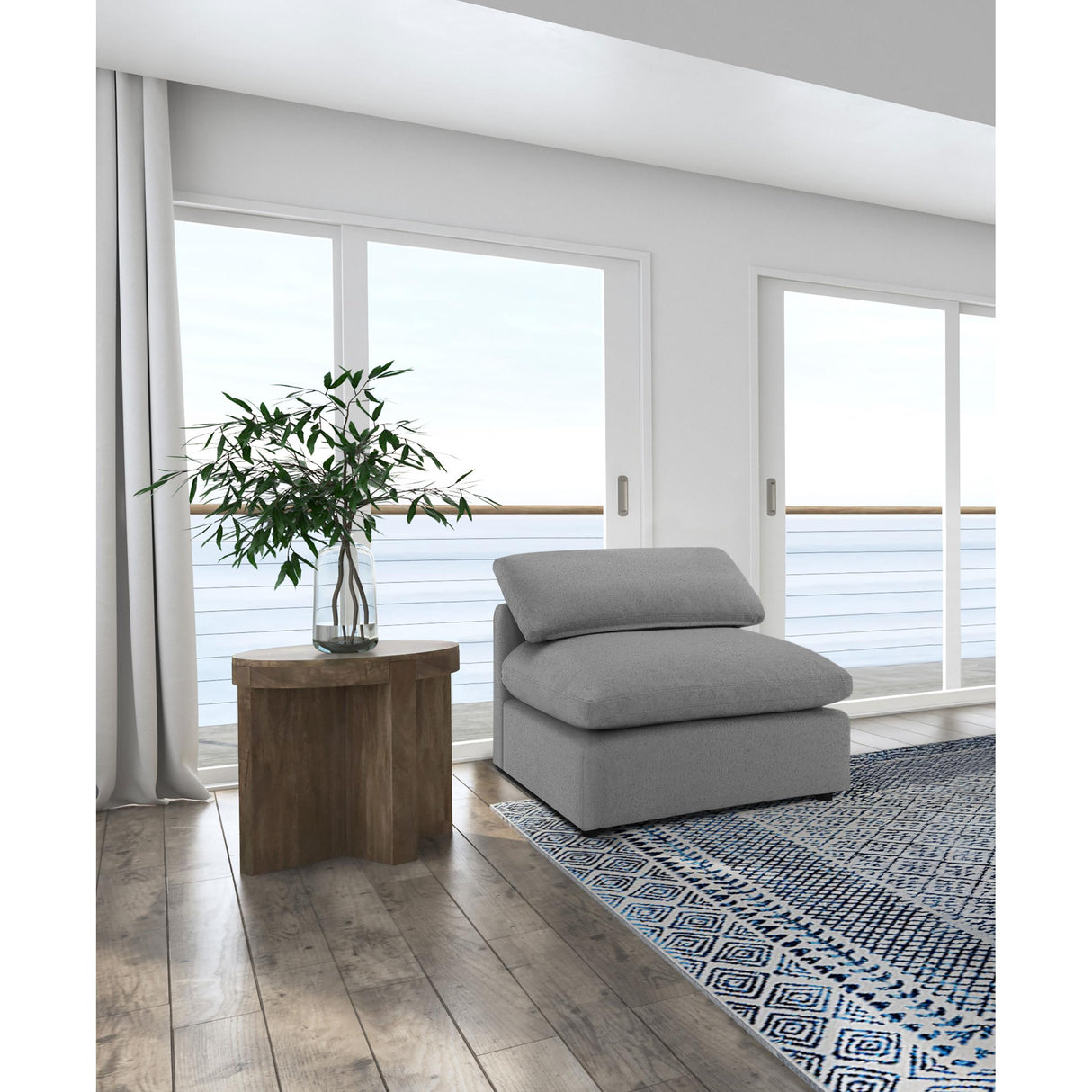  Coaster Furniture Raleigh 551754 Boucle Upholstered Armless Chair - Grey IMAGE 2