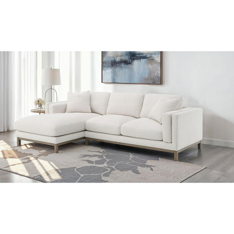  Coaster Furniture Geneva 551777 Boucle Upholstered Sectional Chaise Sofa - Sand IMAGE 4