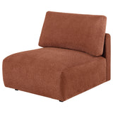  Coaster Furniture Elysia 551891 Chenille Upholstered Modular Armless Chair - Coral IMAGE 1
