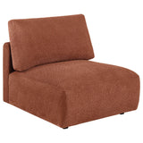  Coaster Furniture Elysia 551891 Chenille Upholstered Modular Armless Chair - Coral IMAGE 2