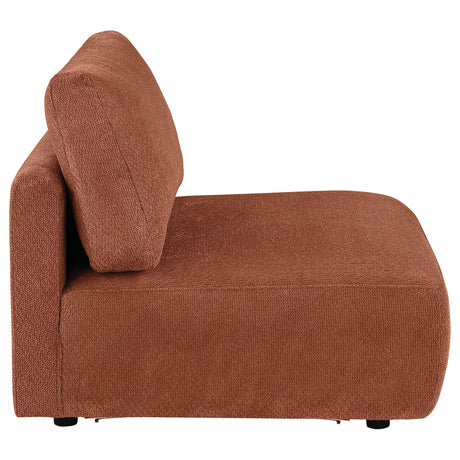  Coaster Furniture Elysia 551891 Chenille Upholstered Modular Armless Chair - Coral IMAGE 6