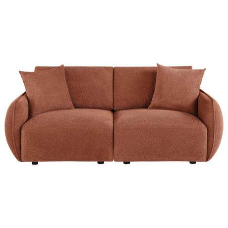  Coaster Furniture Elysia 551891-LOVE Chenille Upholstered Modular Lounge Loveseat - Coral IMAGE 3