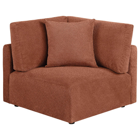  Coaster Furniture Elysia 551891-SETA 5-piece Chenille Upholstered Modular Sectional Sofa - Coral IMAGE 4