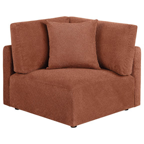  Coaster Furniture Elysia 551892 Chenille Upholstered Modular Corner Chair - Coral IMAGE 1