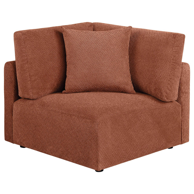  Coaster Furniture Elysia 551892 Chenille Upholstered Modular Corner Chair - Coral IMAGE 1
