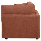  Coaster Furniture Elysia 551892 Chenille Upholstered Modular Corner Chair - Coral IMAGE 6