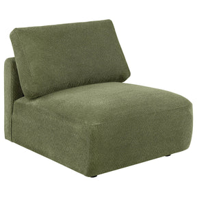  Coaster Furniture Elysia 551895 Chenille Upholstered Modular Armless Chair - Green IMAGE 1