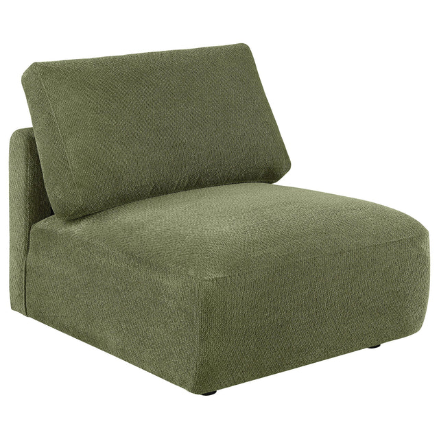  Coaster Furniture Elysia 551895 Chenille Upholstered Modular Armless Chair - Green IMAGE 1