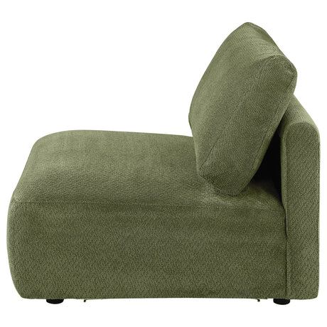  Coaster Furniture Elysia 551895 Chenille Upholstered Modular Armless Chair - Green IMAGE 2