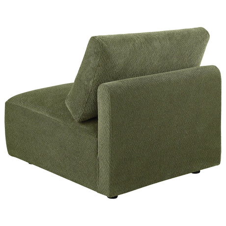  Coaster Furniture Elysia 551895 Chenille Upholstered Modular Armless Chair - Green IMAGE 3