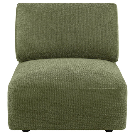  Coaster Furniture Elysia 551895 Chenille Upholstered Modular Armless Chair - Green IMAGE 7