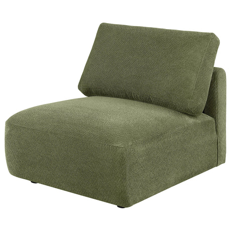  Coaster Furniture Elysia 551895 Chenille Upholstered Modular Armless Chair - Green IMAGE 8