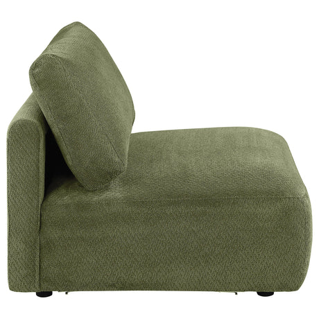  Coaster Furniture Elysia 551895 Chenille Upholstered Modular Armless Chair - Green IMAGE 9