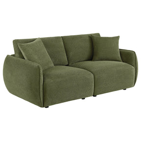  Coaster Furniture Elysia 551895-LOVE Chenille Upholstered Modular Lounge Loveseat - Green IMAGE 1