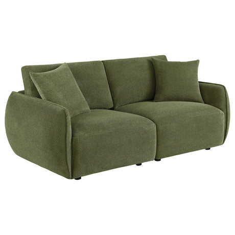 Coaster Furniture Elysia 551895-LOVE Chenille Upholstered Modular Lounge Loveseat - Green IMAGE 1