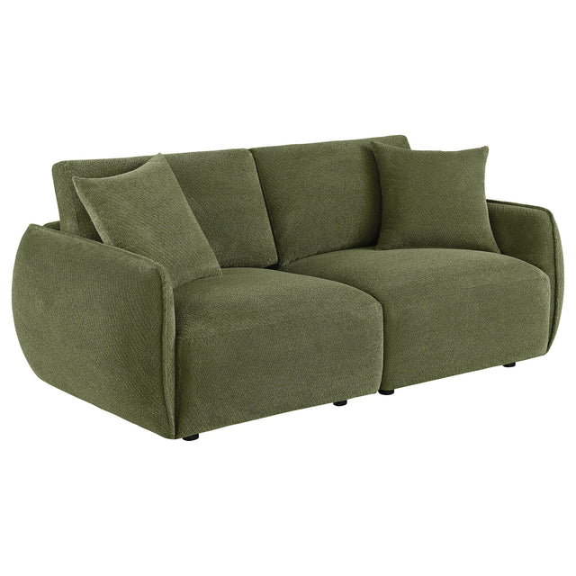  Coaster Furniture Elysia 551895-LOVE Chenille Upholstered Modular Lounge Loveseat - Green IMAGE 1