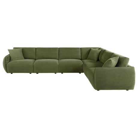  Coaster Furniture Elysia 551895-SET 6-piece Chenille Upholstered Modular Sectional Sofa - Green IMAGE 4