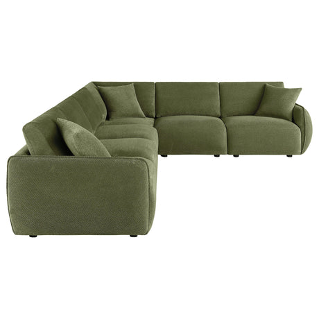  Coaster Furniture Elysia 551895-SET 6-piece Chenille Upholstered Modular Sectional Sofa - Green IMAGE 6