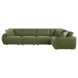  Coaster Furniture Elysia 551895-SETA 5-piece Chenille Upholstered Modular Sectional Sofa - Green IMAGE 1