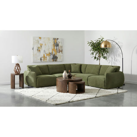  Coaster Furniture Elysia 551895-SETA 5-piece Chenille Upholstered Modular Sectional Sofa - Green IMAGE 2