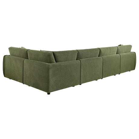  Coaster Furniture Elysia 551895-SETA 5-piece Chenille Upholstered Modular Sectional Sofa - Green IMAGE 3