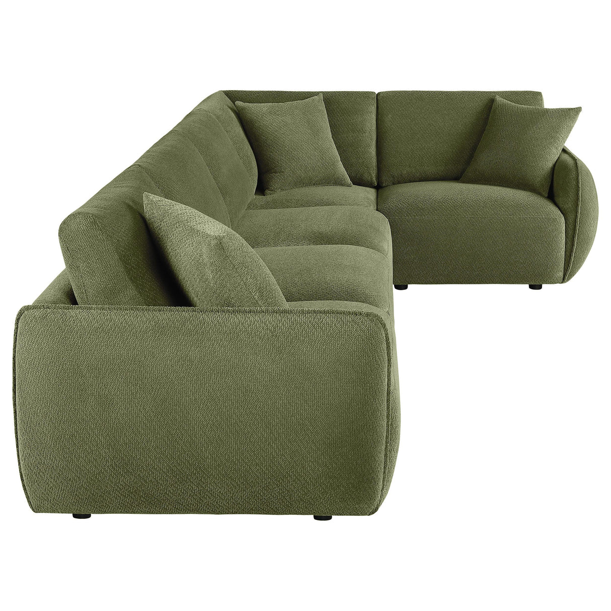  Coaster Furniture Elysia 551895-SETA 5-piece Chenille Upholstered Modular Sectional Sofa - Green IMAGE 4