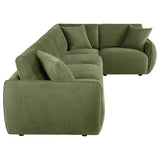  Coaster Furniture Elysia 551895-SETA 5-piece Chenille Upholstered Modular Sectional Sofa - Green IMAGE 4