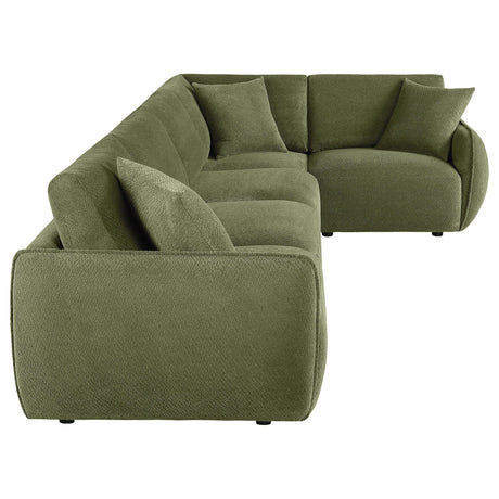  Coaster Furniture Elysia 551895-SETA 5-piece Chenille Upholstered Modular Sectional Sofa - Green IMAGE 4