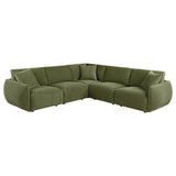  Coaster Furniture Elysia 551895-SETA 5-piece Chenille Upholstered Modular Sectional Sofa - Green IMAGE 5