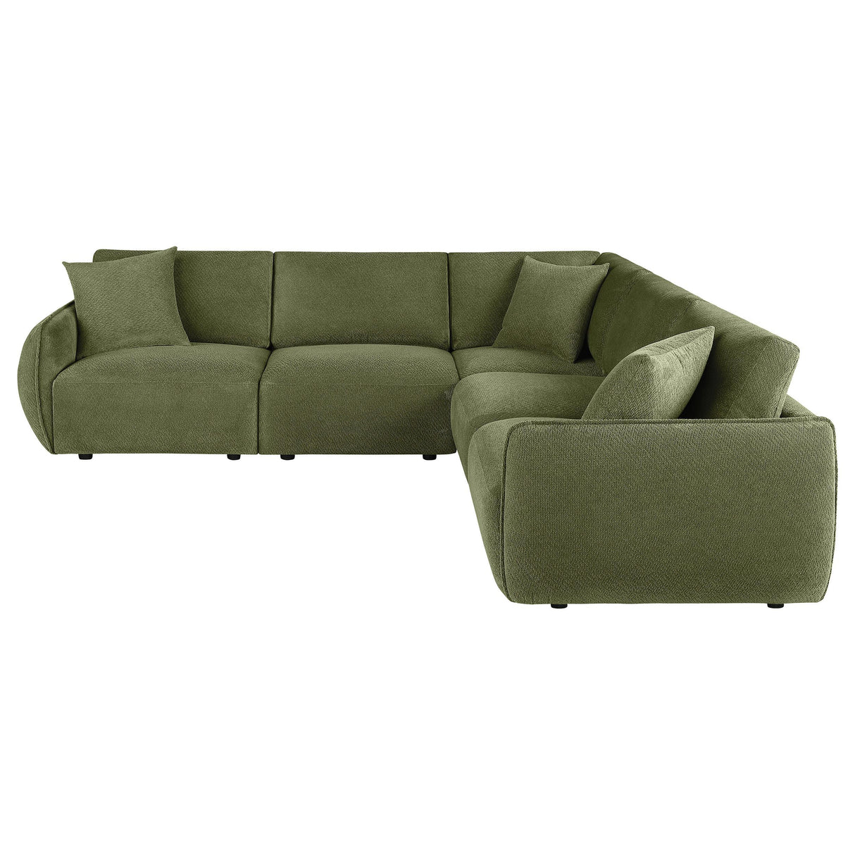  Coaster Furniture Elysia 551895-SETA 5-piece Chenille Upholstered Modular Sectional Sofa - Green IMAGE 6