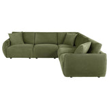  Coaster Furniture Elysia 551895-SETA 5-piece Chenille Upholstered Modular Sectional Sofa - Green IMAGE 6
