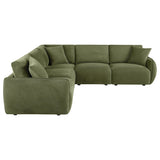  Coaster Furniture Elysia 551895-SETA 5-piece Chenille Upholstered Modular Sectional Sofa - Green IMAGE 8