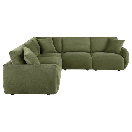  Coaster Furniture Elysia 551895-SETA 5-piece Chenille Upholstered Modular Sectional Sofa - Green IMAGE 8