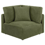  Coaster Furniture Elysia 551896 Chenille Upholstered Modular Corner Chair - Green IMAGE 1