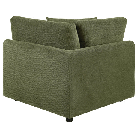  Coaster Furniture Elysia 551896 Chenille Upholstered Modular Corner Chair - Green IMAGE 2