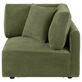  Coaster Furniture Elysia 551896 Chenille Upholstered Modular Corner Chair - Green IMAGE 3