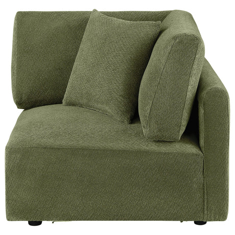  Coaster Furniture Elysia 551896 Chenille Upholstered Modular Corner Chair - Green IMAGE 3