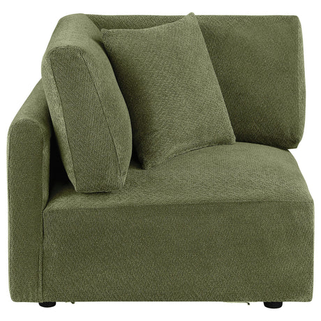  Coaster Furniture Elysia 551896 Chenille Upholstered Modular Corner Chair - Green IMAGE 4