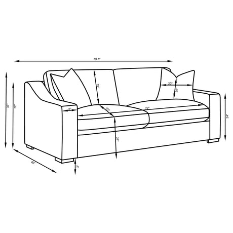  Coaster Furniture Ashlyn 552091 Fabric Upholstered Track Arm Sofa - Sand IMAGE 12