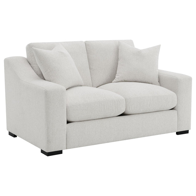  Coaster Furniture Ashlyn 552092 Fabric Upholstered Track Arm Loveseat - Sand IMAGE 1