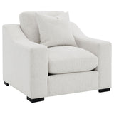  Coaster Furniture Ashlyn 552093 Fabric Upholstered Track Arm Accent Chair - Sand IMAGE 1