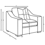  Coaster Furniture Ashlyn 552093 Fabric Upholstered Track Arm Accent Chair - Sand IMAGE 9