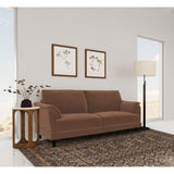  Coaster Furniture Selma 552101 Velvet Upholstered Crescent Arm Sofa - Rust IMAGE 3