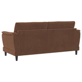  Coaster Furniture Selma 552101 Velvet Upholstered Crescent Arm Sofa - Rust IMAGE 4
