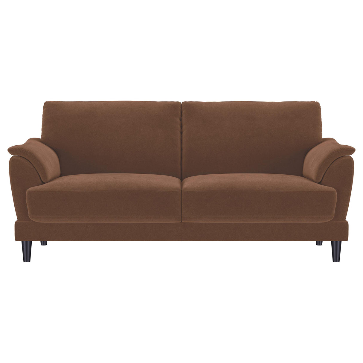  Coaster Furniture Selma 552101 Velvet Upholstered Crescent Arm Sofa - Rust IMAGE 5