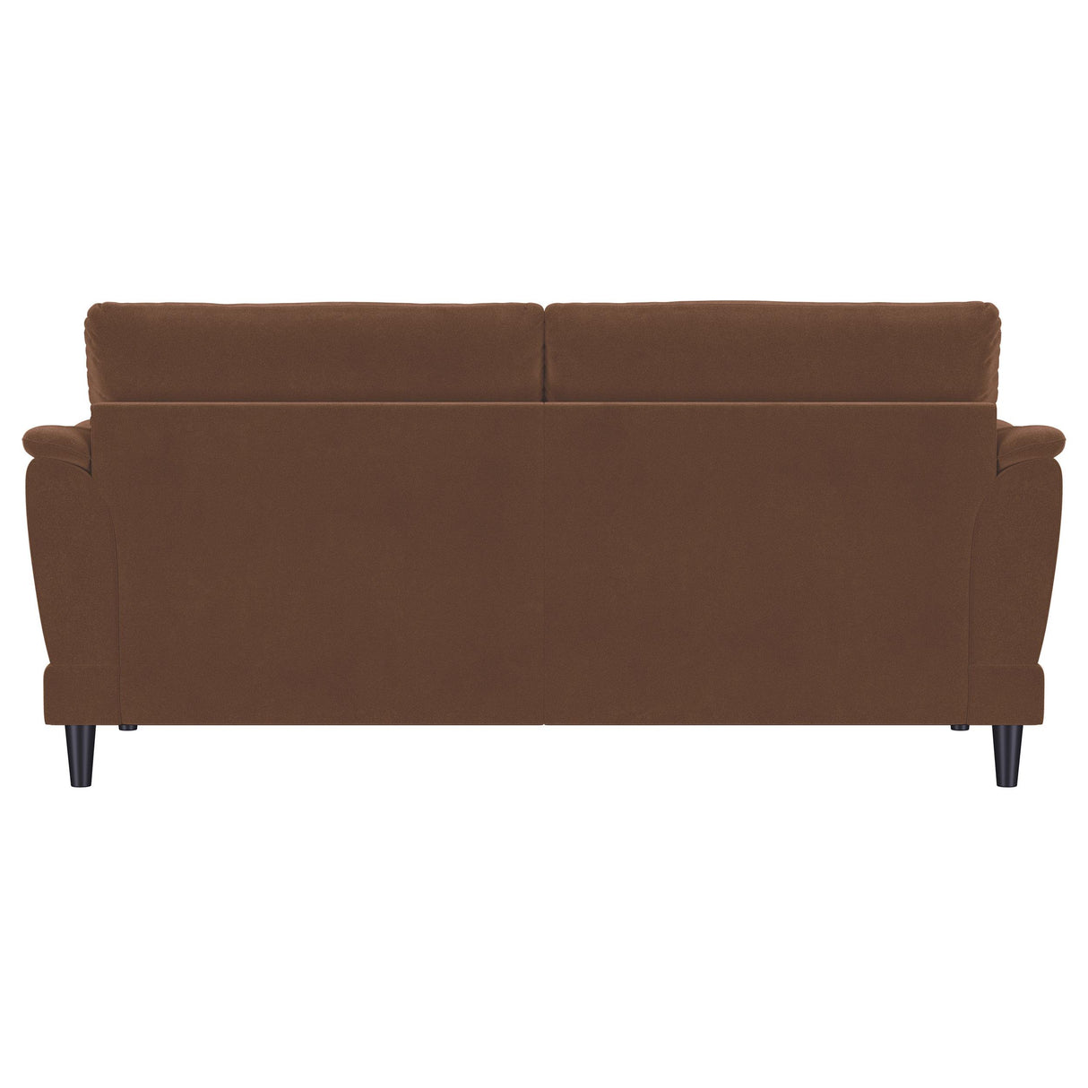  Coaster Furniture Selma 552101 Velvet Upholstered Crescent Arm Sofa - Rust IMAGE 6