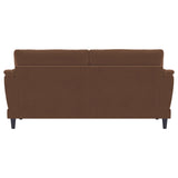  Coaster Furniture Selma 552101 Velvet Upholstered Crescent Arm Sofa - Rust IMAGE 6