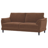  Coaster Furniture Selma 552101 Velvet Upholstered Crescent Arm Sofa - Rust IMAGE 8